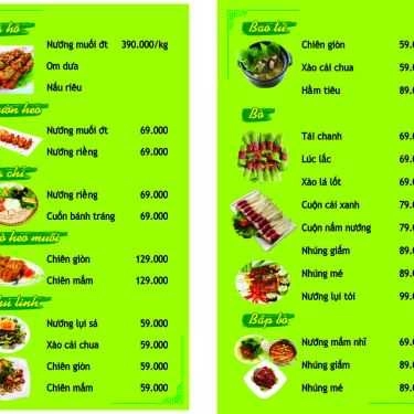 Thực đơn- Quán Nhậu Bia Sệt 100%
