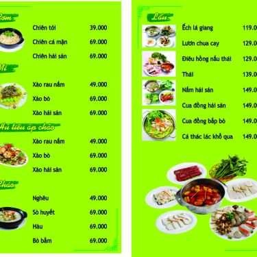 Thực đơn- Quán Nhậu Bia Sệt 100%