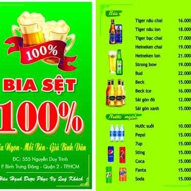 Thực đơn- Quán Nhậu Bia Sệt 100%