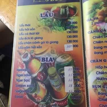 Thực đơn- Quán Nhậu Bia Sệt 123 Dzô