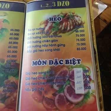 Thực đơn- Quán Nhậu Bia Sệt 123 Dzô