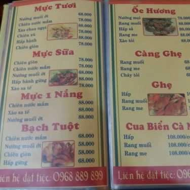 Thực đơn- Quán Nhậu Bia Sệt 165A