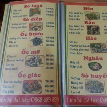 Thực đơn- Quán Nhậu Bia Sệt 165A