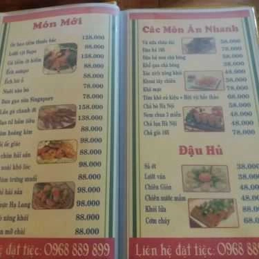Thực đơn- Quán Nhậu Bia Sệt 165A