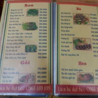 Thực đơn- Quán Nhậu Bia Sệt 165A