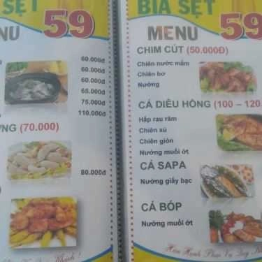 Thực đơn- Quán Nhậu Bia Sệt 59
