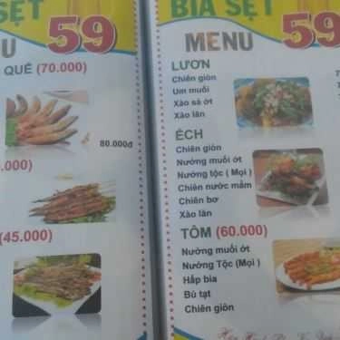 Thực đơn- Quán Nhậu Bia Sệt 59