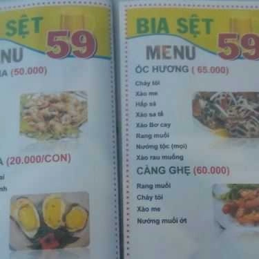 Thực đơn- Quán Nhậu Bia Sệt 59