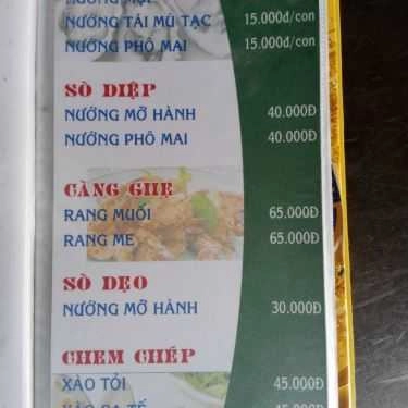 Thực đơn- Quán Nhậu Bia Sệt 730