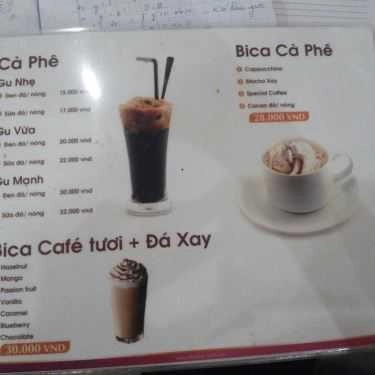 Thực đơn- Bica Cafe - Lê Trung Nghĩa
