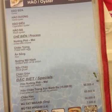 Thực đơn- Cafe Hải Sản Biển Đông - Âu Cơ