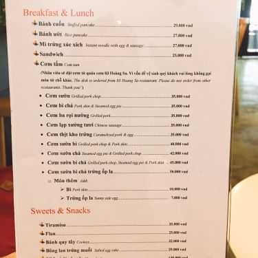 Thực đơn- Bili Coffee & Tea - Trà Sữa Nhà Trắng