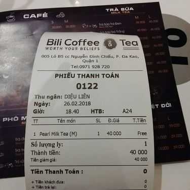 Tổng hợp- Bili Coffee & Tea - Trà Sữa Nhà Trắng