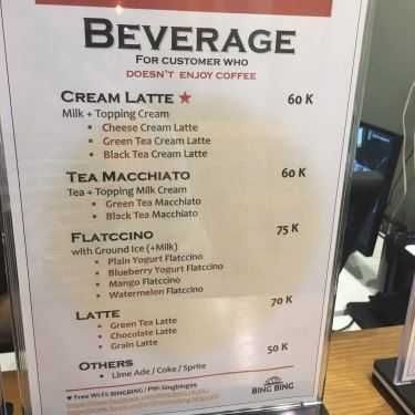 Thực đơn- Bing Bing Café - Bingsu & Korean Food