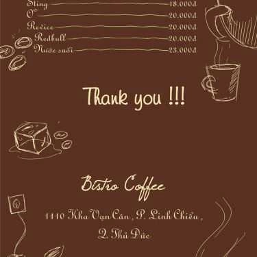 Thực đơn- Bistro Cafe
