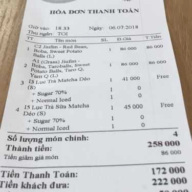 Thực đơn- Cafe BlackBall - Chè & Trà Sữa Đài Loan - Phan Văn Trị