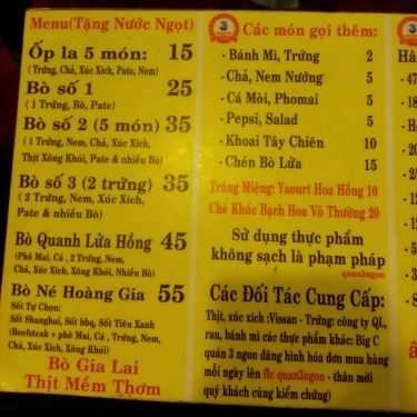 Thực đơn- Ăn vặt Bò Né 3 Ngon - Bò Quanh Lửa Hồng - Nguyễn Thị Thập