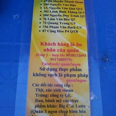 Thực đơn- Ăn vặt Bò Né 3 Ngon - Bò Quanh Lửa Hồng - Phan Văn Trị