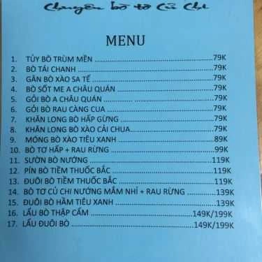 Tổng hợp- Quán Nhậu A Châu Quán - Bò Tơ Rau Rừng