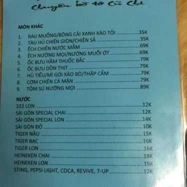 Tổng hợp- Quán Nhậu A Châu Quán - Bò Tơ Rau Rừng