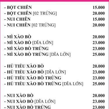 Thực đơn- Ăn vặt Bột Chiên Giòn Giòn