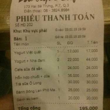 Thực đơn- Boutique Cafe - Hai Bà Trưng