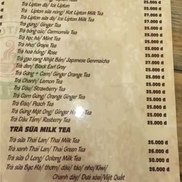Thực đơn- Boutique Cafe - Hai Bà Trưng