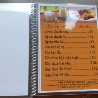 Thực đơn- Brick House Coffee
