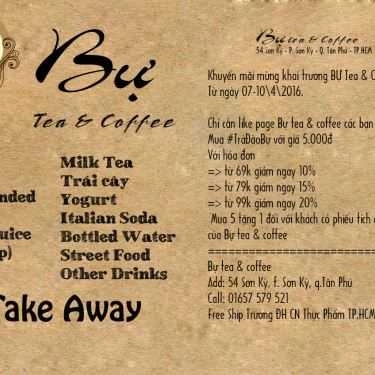 Thực đơn- Bự Tea & Coffee