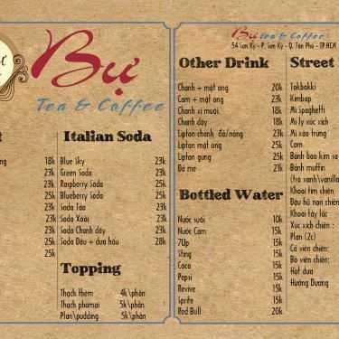 Thực đơn- Bự Tea & Coffee