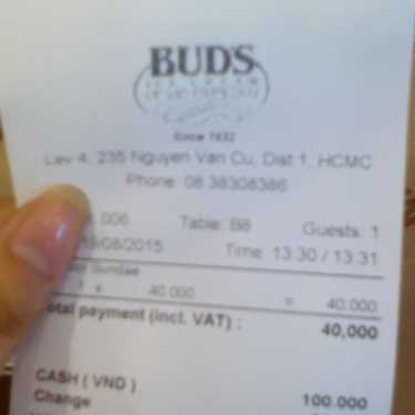 Thực đơn- Cafe BUD'S Ice Cream - Nowzone