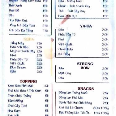 Thực đơn- Ăn vặt Bun Milktea & Snacks