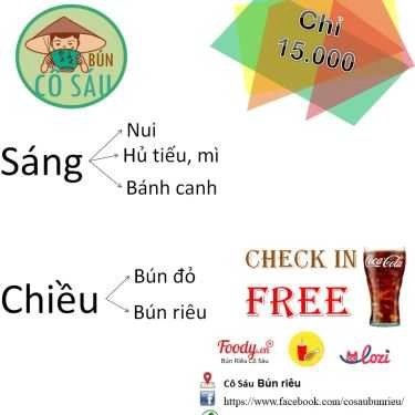 Thực đơn- Ăn vặt Bún Riêu Cô Sáu