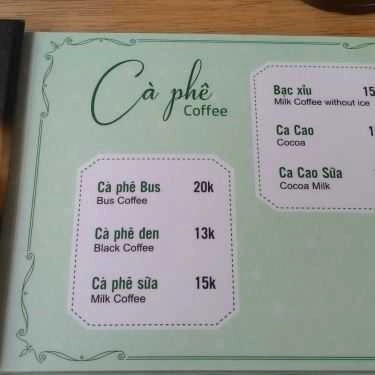 Thực đơn- Bus Coffee