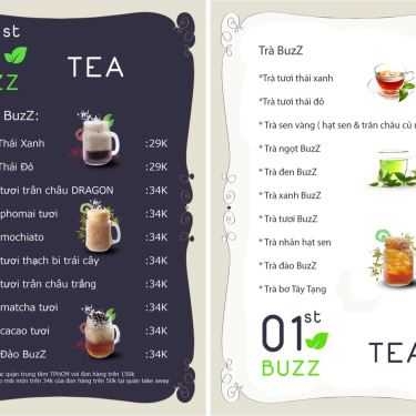 Thực đơn- Cafe BuzZ Tea - Bánh Ngon & Trà Thơm