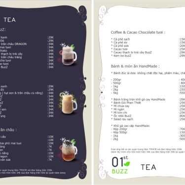 Thực đơn- Cafe BuzZ Tea - Bánh Ngon & Trà Thơm