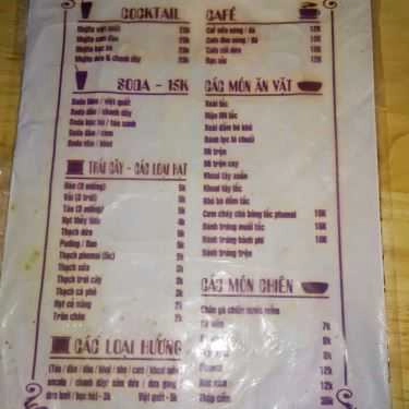 Thực đơn- Ăn vặt C. Đẹp Cafe