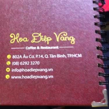 Thực đơn- Hoa Điệp Vàng Cà Phê - Âu Cơ