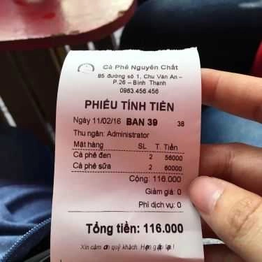 Thực đơn- Cà Phê Nguyên Chất - Chu Văn An