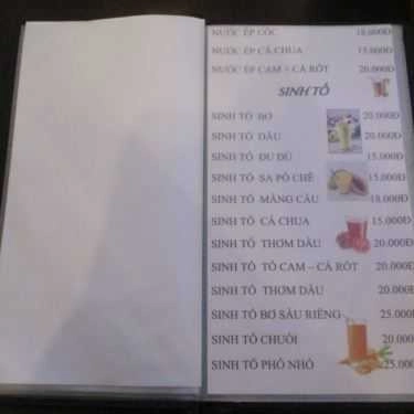 Thực đơn- Phố Nhỏ - Cafe Sân Vườn