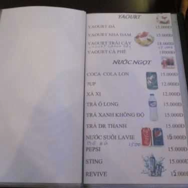 Thực đơn- Phố Nhỏ - Cafe Sân Vườn