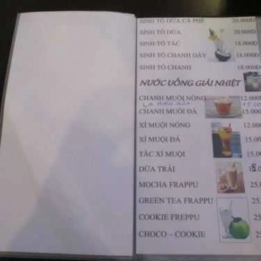 Thực đơn- Phố Nhỏ - Cafe Sân Vườn