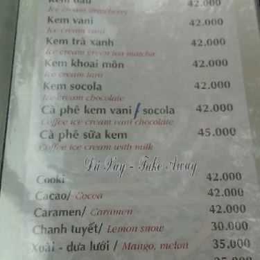 Thực đơn- Phố Xinh Cafe - Đường 38