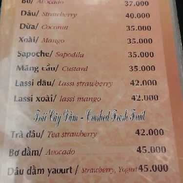 Thực đơn- Phố Xinh Cafe - Đường 38