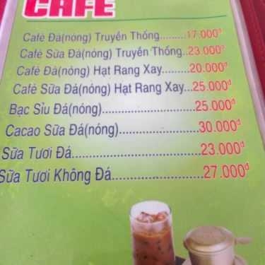 Thực đơn- Thủy Mộc Coffee - Lê Hữu Kiều