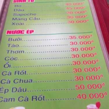 Thực đơn- Thủy Mộc Coffee - Lê Hữu Kiều