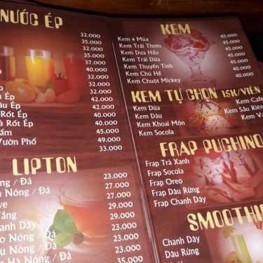 Thực đơn- Vườn Phố Cafe