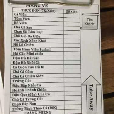 Thực đơn- Ăn vặt Cá Viên Chiên - Lương Hữu Khánh