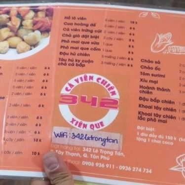 Thực đơn- Ăn vặt Cá Viên Chiên & Xiên Que 342