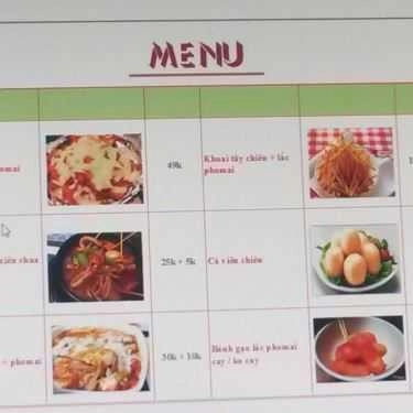 Thực đơn- Cafe & Ăn Vặt